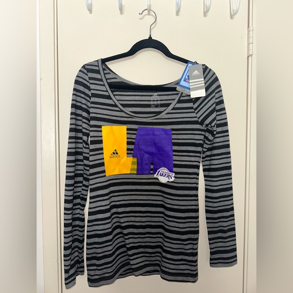 ADIDAS LA Lakers Stripped Long Sleeve